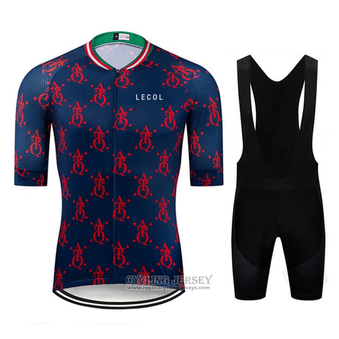 2020 Cycling Jersey Le Col Dark Blue Red Short Sleeve And Bib Short